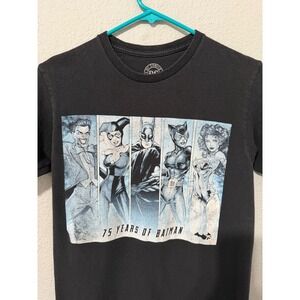 DC Comics Originals Women Shirt S 75 Years of Batman Graphic Black Joker Harley